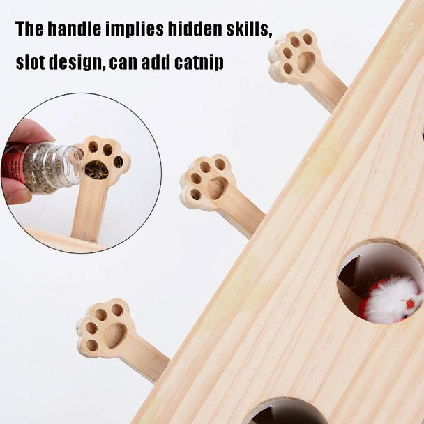 Hamster And Cat Toys Solid Wood Cat Supplies, Colour: Eight-hole Hairy Mouse