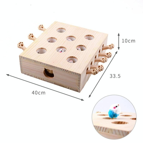 Hamster And Cat Toys Solid Wood Cat Supplies, Colour: Eight-hole Hairy Mouse