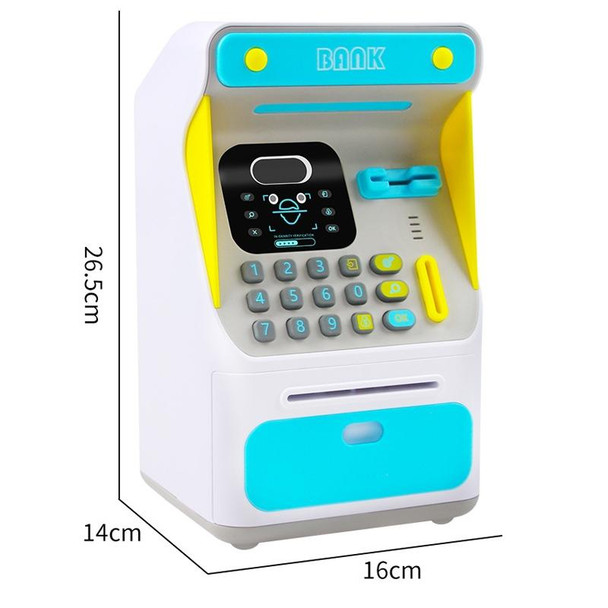 8010 Simulated Face Recognition ATM Machine Piggy Bank Password Automatic Rolling Money Safe Piggy Bank,Style: Rechargeable Version Pink