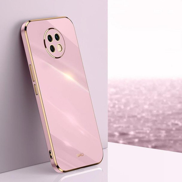 For Xiaomi Redmi Note 9 5G XINLI Straight 6D Plating Gold Edge TPU Shockproof Case(Cherry Purple)