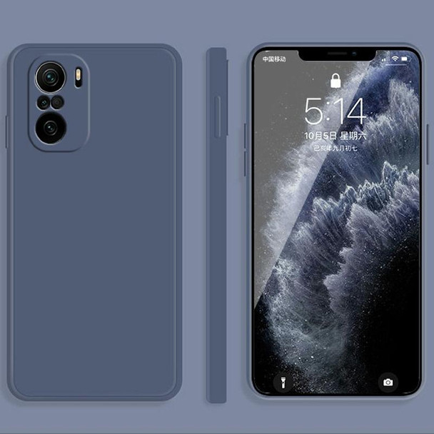 For Xiaomi Redmi K40 Pro Solid Color Imitation Liquid Silicone Straight Edge Dropproof Full Coverage Protective Case(Grey)