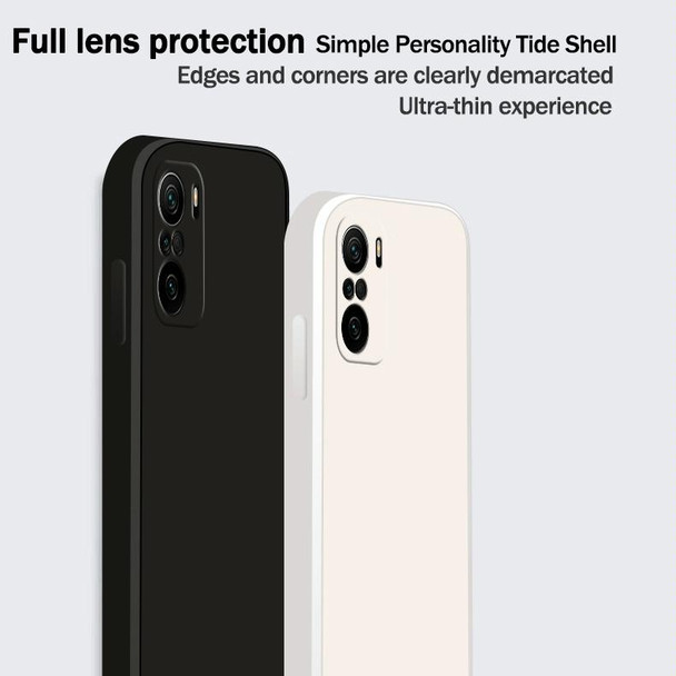 For Xiaomi Redmi K40 Solid Color Imitation Liquid Silicone Straight Edge Dropproof Full Coverage Protective Case(Black)