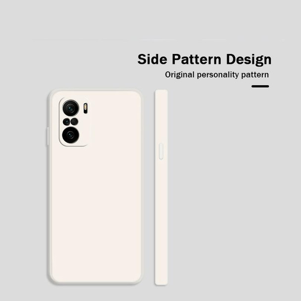 For Xiaomi Redmi K40 Solid Color Imitation Liquid Silicone Straight Edge Dropproof Full Coverage Protective Case(Black)