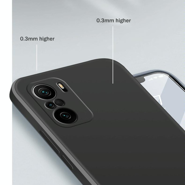 For Xiaomi Redmi K40 Solid Color Imitation Liquid Silicone Straight Edge Dropproof Full Coverage Protective Case(Black)