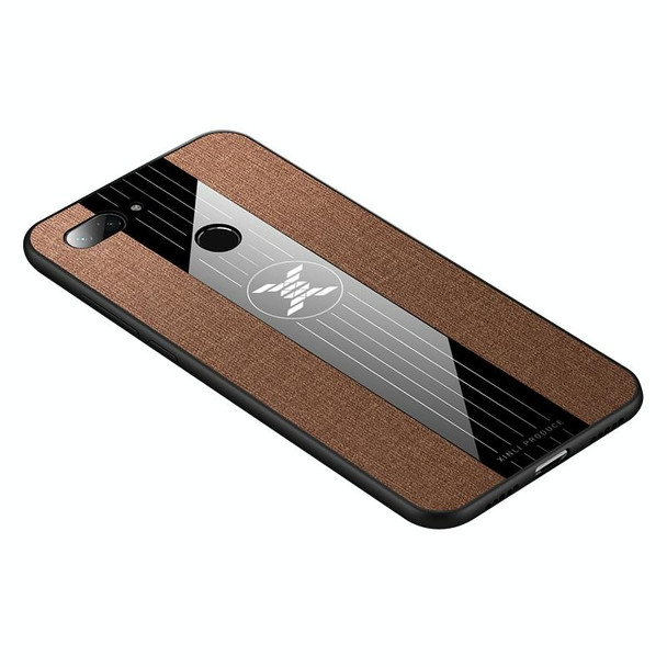 For Xiaomi Mi 8 Lite XINLI Stitching Cloth Texture Shockproof TPU Protective Case(Brown)
