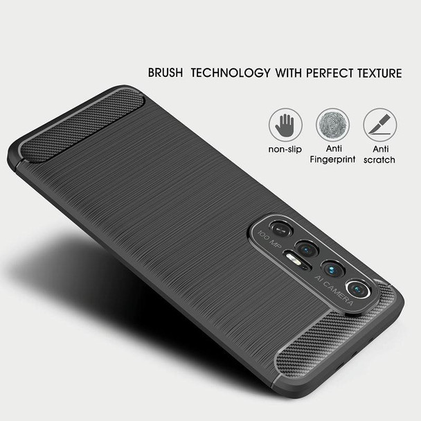 For Xiaomi Mi 10S Brushed Texture Carbon Fiber TPU Case(Red)