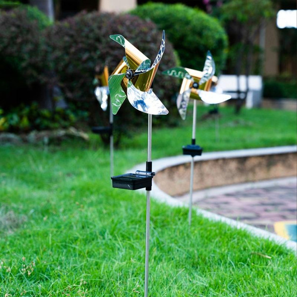 2 PCS / Set Solar Windmill Lamp Outdoor Garden Decorative Light LED Lawn Lamp (Colorful Light)