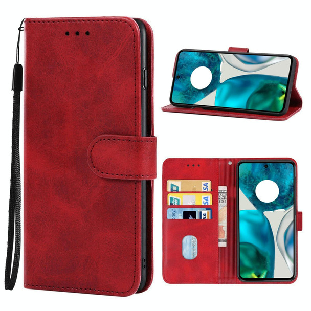 Leather Phone Case For Motorola Moto G52(Red)