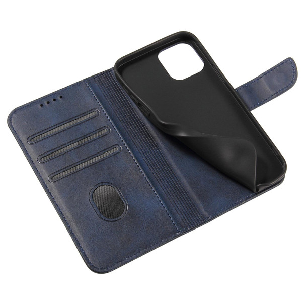 For iPhone 13 Pro Max Calf Texture Buckle Horizontal Flip Leatherette Case with Holder & Card Slots & Wallet (Blue)