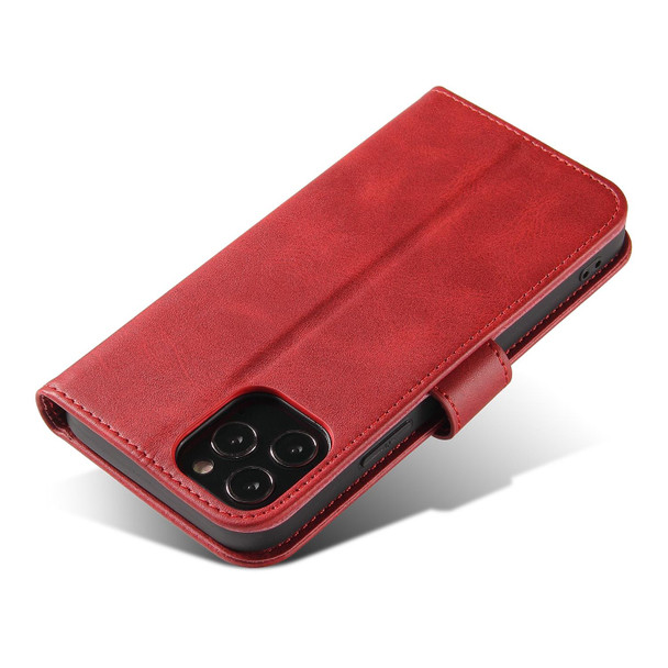 For iPhone 13 Pro Calf Texture Buckle Horizontal Flip Leatherette Case with Holder & Card Slots & Wallet (Red)