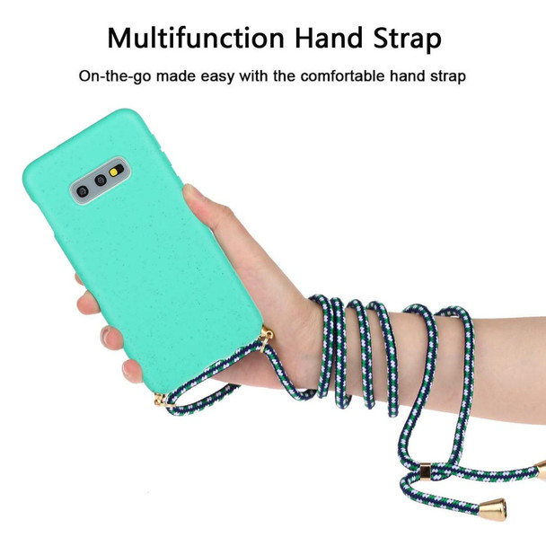 For Galaxy S10e Wheat Straw Material + TPU Protective Case with Lanyard(Green)