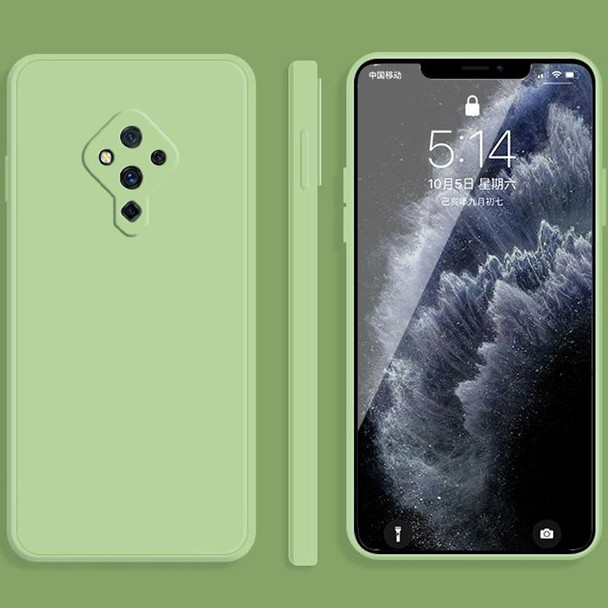 For vivo S5 Solid Color Imitation Liquid Silicone Straight Edge Dropproof Full Coverage Protective Case(Matcha Green)