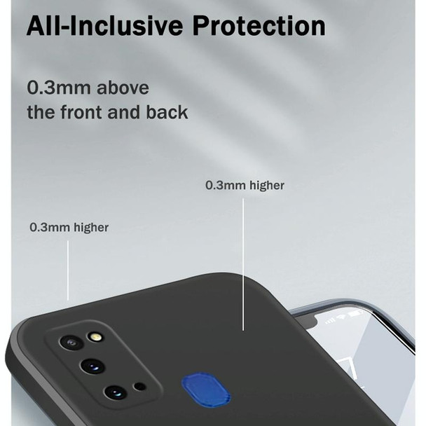For Samsung Galaxy A21s Solid Color Imitation Liquid Silicone Straight Edge Dropproof Full Coverage Protective Case(Black)