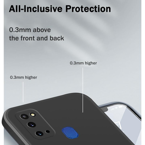 For Samsung Galaxy A21s Solid Color Imitation Liquid Silicone Straight Edge Dropproof Full Coverage Protective Case(White)