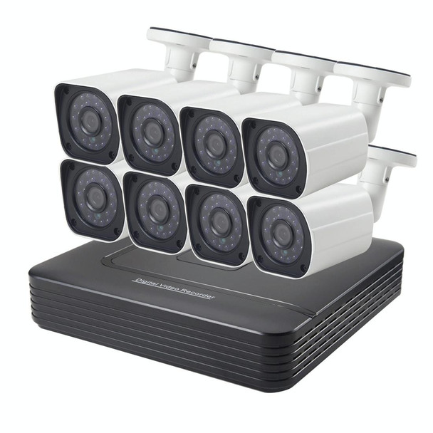 A8B6 8Ch Bullet IP Camera NVR Kit, Support Night Vision / Motion Detection, IR Distance: 15m