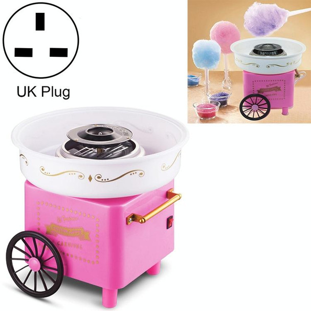 Retro Trolley Mini Cotton Candy Machine, Specification:British Regulations 220 V(Pink)