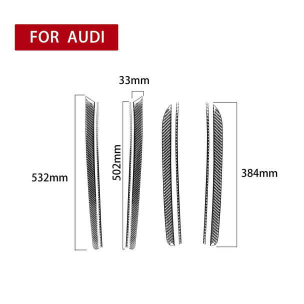 8 in 1 Car Carbon Fiber Door Panel Decorative Sticker for Audi A5 Hard Top 2008-, Left and Right Drive Universal