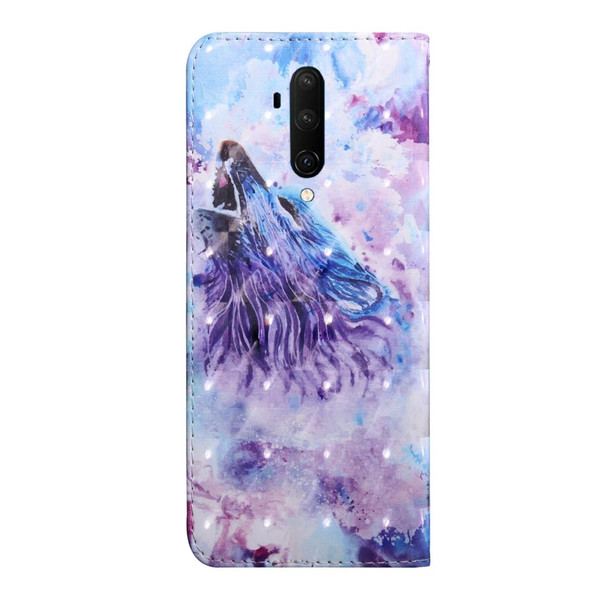 For OnePlus 7 Pro / 7T Pro 3D Painting Pattern Coloured Drawing Horizontal Flip TPU + PU Leatherette Case with Holder & Card Slots & Wallet(Roaring Wolf)