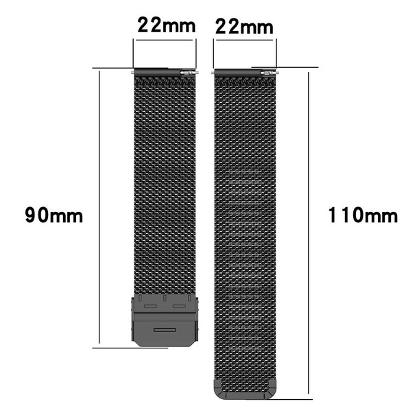 22mm Metal Mesh Wrist Strap Watch Band for Fossil Gen 5 Carlyle / Gen 5 Julianna / Gen 5 Garrett / Gen 5 Carlyle HR(Silver)