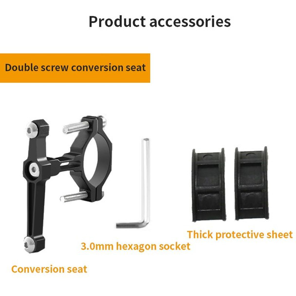 2 PCS Bicycle Aluminum Alloy Bottle Cage Conversion Seat Fixed Adjustable Bottle Cage(Black)