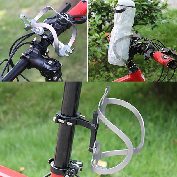 2 PCS Bicycle Aluminum Alloy Bottle Cage Conversion Seat Fixed Adjustable Bottle Cage(Black)