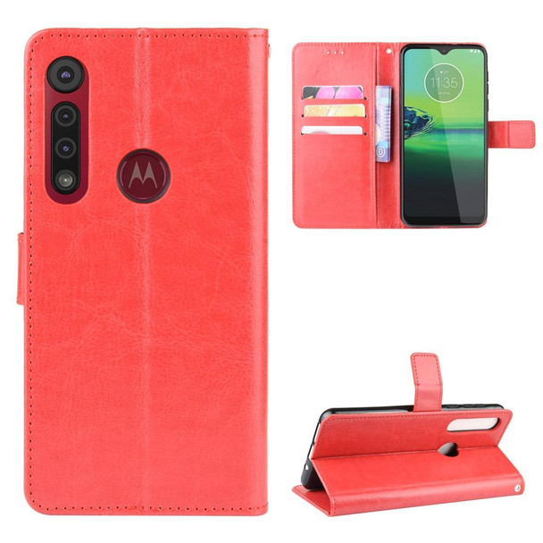 For  Motorola Moto G8 Play Retro Crazy Horse Texture Horizontal Flip Leatherette Case with Holder & Card Slots & Photo Frame(Red)