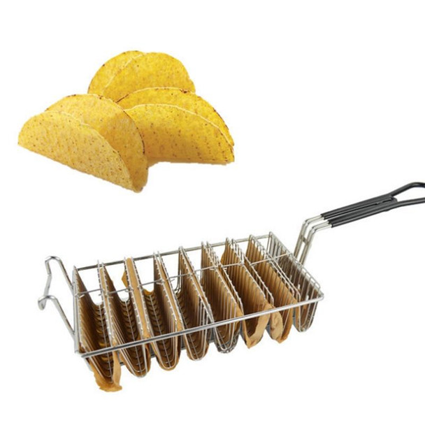 Stainless Steel Taco Tortilla Crust V-Shaping Tool ,Style: 8 Grid Fried Basket