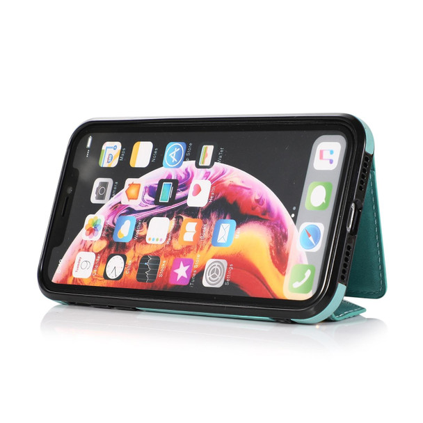 For iPhone XS Max Multi-functional Cross-body Card Bag TPU+PU Back Cover Case with Holder & Card Slot & Wallet(Green)