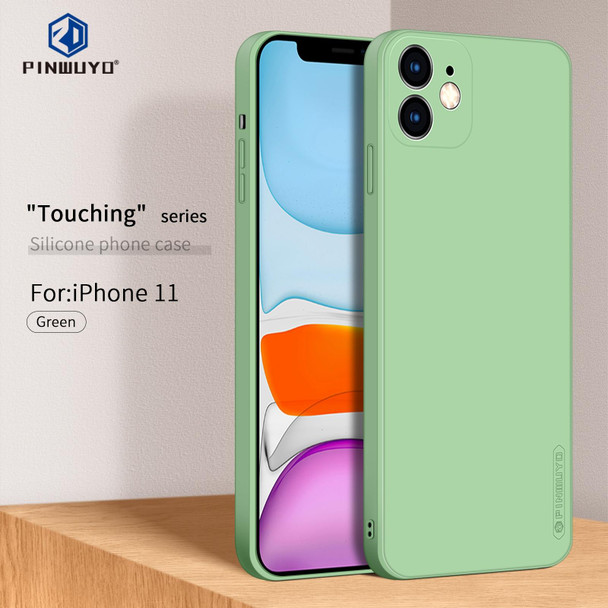 For iPhone 11 PINWUYO Sense Series Liquid Silicone TPU Mobile Phone Case (Green)