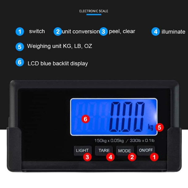 180kg / 0.1kg Wireless Transmission Split Scale Electronic Scale Portable Express Scale Animal Scale,CN Plug