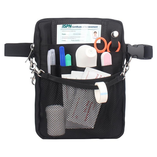 Nurse Shoulder Tool Package Medical Staff Portable Work Pockets Medical Supplies Storage Bag(Black)