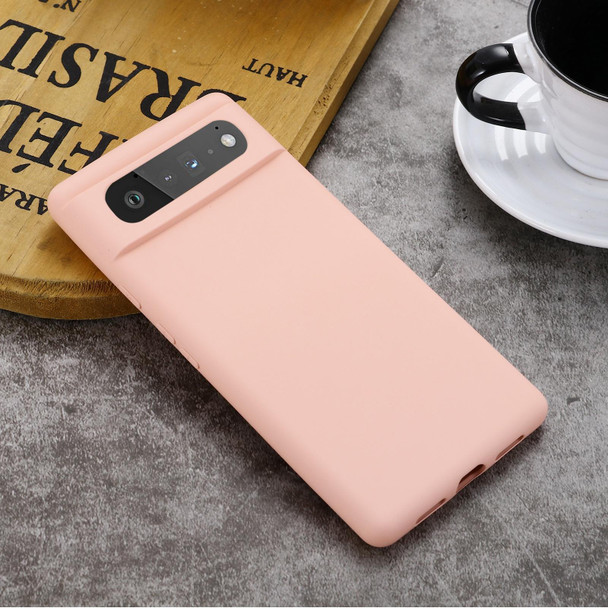 For Google Pixel 6 Pure Color Liquid Silicone Shockproof Full Coverage Case(Pink)