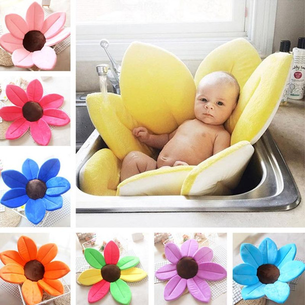Foldable Bathtub Blooming Sink Lotus Flower Bath Mat Pad for Newborn Baby, Size: 80cm x 80cm x 5cm(Dark Blue)