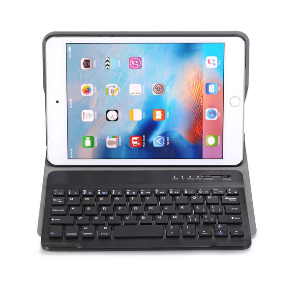 A05 Bluetooth 3.0 Ultra-thin ABS Detachable Bluetooth Keyboard Leatherette Tablet Case for iPad mini 5, with Holder(Black)