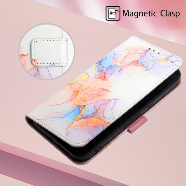 For Tecno Spark 6 PT003 Marble Pattern Flip Leatherette Phone Case(Galaxy Marble White LS004)