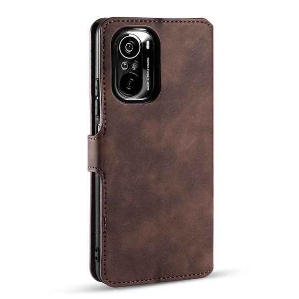 For Xiaomi Redmi K40 Pro DG.MING Retro Oil Side Horizontal Flip Leather Case with Holder & Card Slots & Wallet(Coffee)