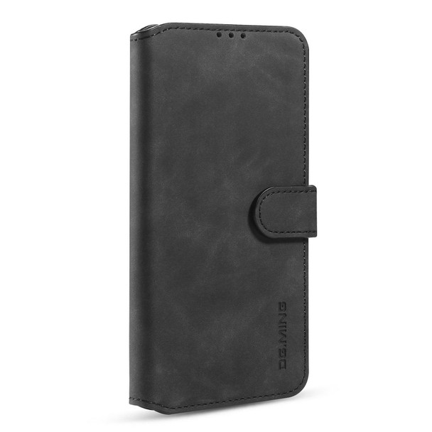 For Xiaomi Redmi K40 DG.MING Retro Oil Side Horizontal Flip Leather Case with Holder & Card Slots & Wallet(Black)