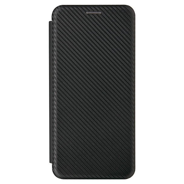 For alcatel 1S (2021) Carbon Fiber Texture Horizontal Flip TPU + PC + PU Leatherette Case with Card Slot(Black)