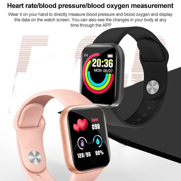 Y68 1.44 inch Smart Watch, Support Heart Rate Blood Pressure Blood Oxygen Monitoring (Silver Black)