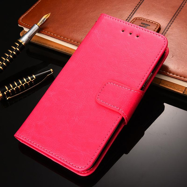 For OPPO A55 5G Crystal Texture Leatherette Phone Case(Rose Red)