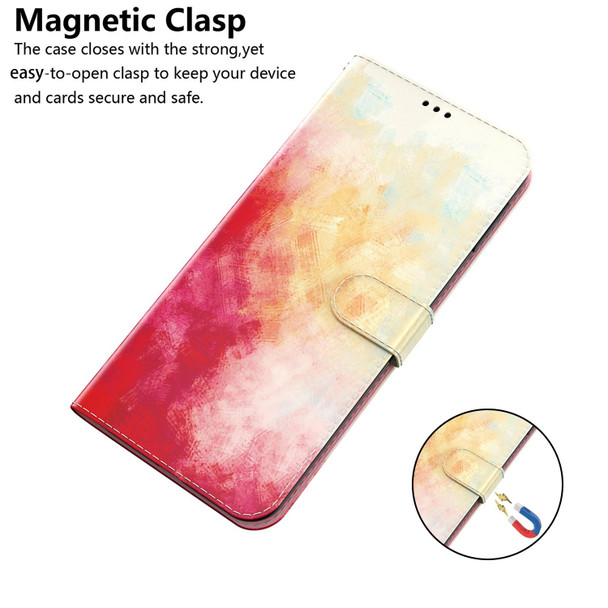 For OPPO Realme 9i / A36 / A76 Watercolor Pattern Horizontal Flip Leatherette Phone Case(Spring Cherry)