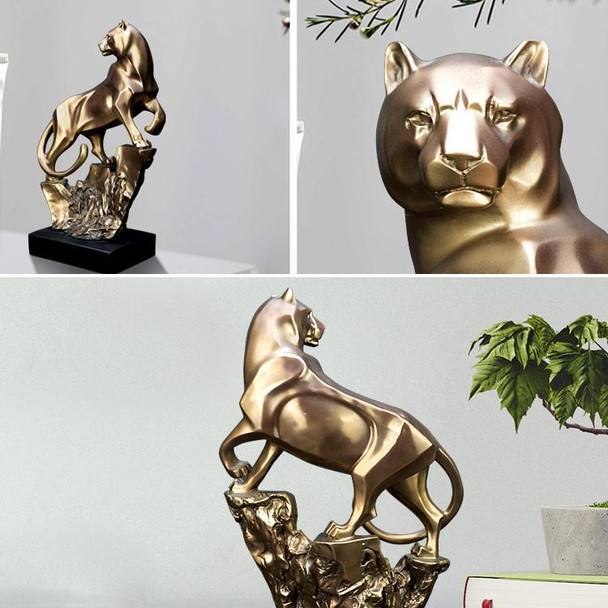 Leopard Shape Sculpted Copper Crafts Home Decorations(Bronze)