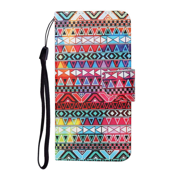 For Samsung Galaxy S20 Colored Drawing Pattern Horizontal Flip Leatherette Case with Holder & Card Slots & Wallet & Lanyard(Tribal Ethnic Style)