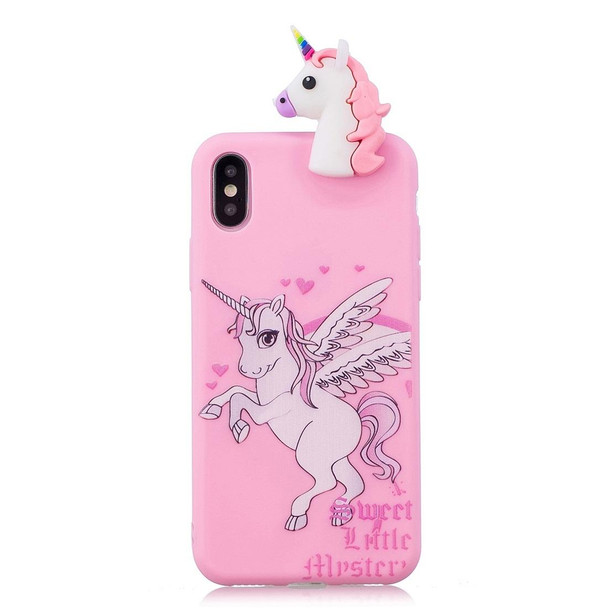 For iPhone X / XS Shockproof Cartoon TPU Protective Case(Unicorn)