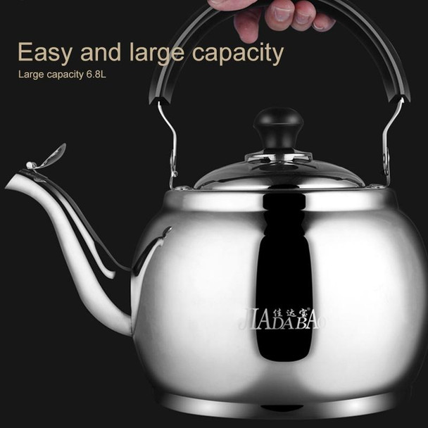 Stainless Steel Kettle Extra Thick Whistle Burning Kettle Home Teapot Large Capacity(6.8L Sun kettle)