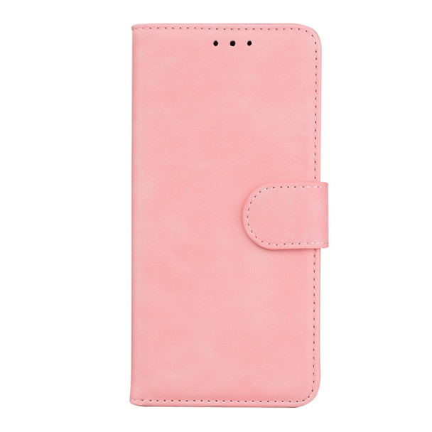 Google Pixel 5 XL / 4a 5G Skin Feel Pure Color Flip Leather Phone Case(Pink)