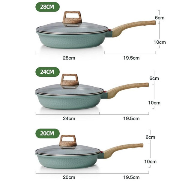 Maifan Stone Flat-Bottomed Non-Stick Pan Household Steak Frying Pan For Induction Cooker, Size:28cm(Without Lid)