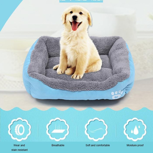 Candy Color Four Seasons Genuine Warm Pet Dog Kennel Mat Teddy Dog Mat, Size: M, 544212cm (Blue)