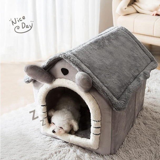 House Type Universal Removable and Washable Pet Dog Cat Bed Pet Supplies, Size:S(Coffee Hut + Blanket)