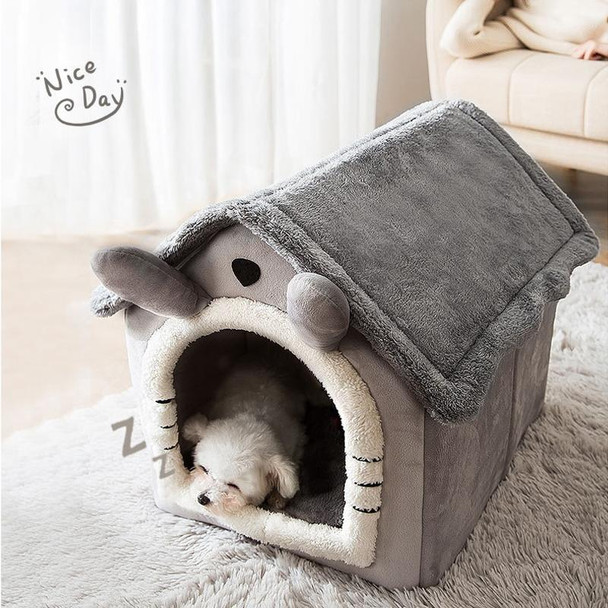 House Type Universal Removable and Washable Pet Dog Cat Bed Pet Supplies, Size:S(Grey Igloo)